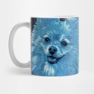 Cute Blue Pomeranian Dog Digital Art Mug